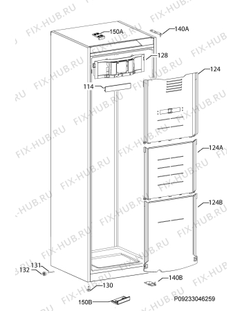 Схема №1 RKE73924MX с изображением Блок управления для холодильника Aeg 973925052358000